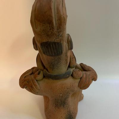 Vintage Aztec Inca Mayan Mexico Folk Art Pottery Clay Terracotta Figure - 8.5â€ tall x 5.5â€ wide approx