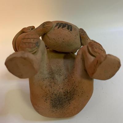 Vintage Aztec Inca Mayan Mexico Folk Art Pottery Clay Terracotta Figure - 8.5â€ tall x 5.5â€ wide approx