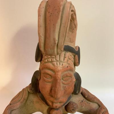 Vintage Aztec Inca Mayan Mexico Folk Art Pottery Clay Terracotta Figure - 8.5â€ tall x 5.5â€ wide approx