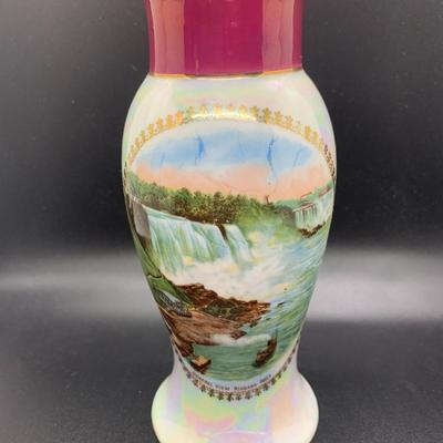 Vintage German Vase â€œGeneral View Niagara Fallsâ€ - 7.5â€ tall x 3â€ wide approx
