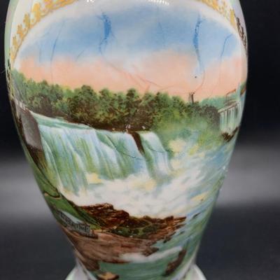 Vintage German Vase â€œGeneral View Niagara Fallsâ€ - 7.5â€ tall x 3â€ wide approx