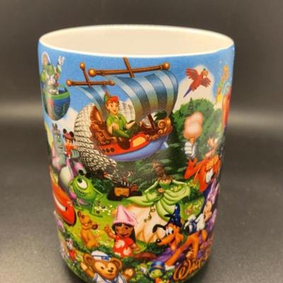 2 Disney Mugs & 1 Plate - Beauty and the Beast & Walt Disney World Official â€œGrandmaâ€ Mug & DISNEY CASTLE 6â€ Decorative...