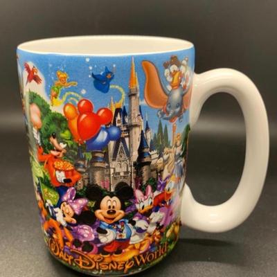 2 Disney Mugs & 1 Plate - Beauty and the Beast & Walt Disney World Official â€œGrandmaâ€ Mug & DISNEY CASTLE 6â€ Decorative...