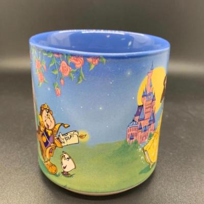 2 Disney Mugs & 1 Plate - Beauty and the Beast & Walt Disney World Official â€œGrandmaâ€ Mug & DISNEY CASTLE 6â€ Decorative...