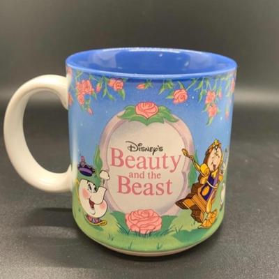 2 Disney Mugs & 1 Plate - Beauty and the Beast & Walt Disney World Official â€œGrandmaâ€ Mug & DISNEY CASTLE 6â€ Decorative...
