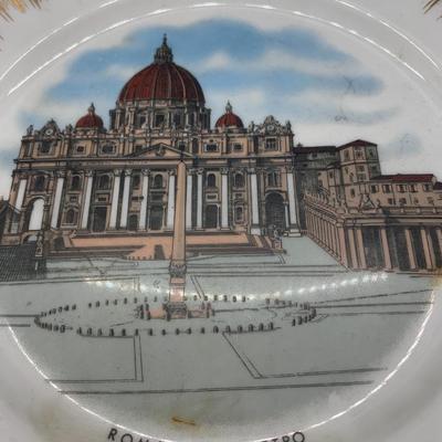 Vintage Bavarian Winterling Roma - San Pietro Porcelain Plate 10â€ diameter approx