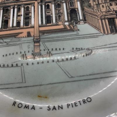 Vintage Bavarian Winterling Roma - San Pietro Porcelain Plate 10â€ diameter approx
