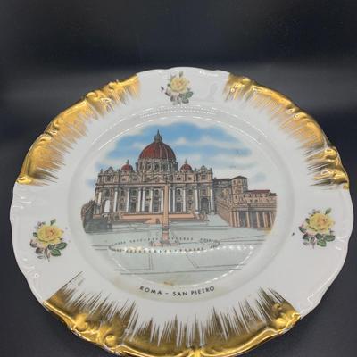 Vintage Bavarian Winterling Roma - San Pietro Porcelain Plate 10â€ diameter approx