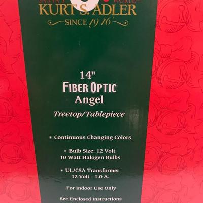 Kurt Adler 14" Lighted Fiber Optic Angel Christmas Tree Topper / Tablepiece - 14â€ tall approx