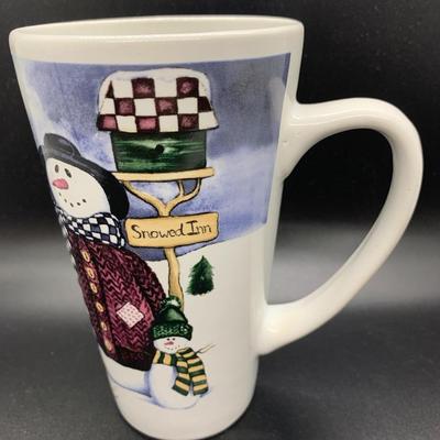 Holiday Warm Welcome â€œSnowed Innâ€ Mug with Snowmen - 6â€ high x 4.5â€ wide approx