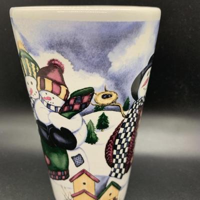 Holiday Warm Welcome â€œSnowed Innâ€ Mug with Snowmen - 6â€ high x 4.5â€ wide approx