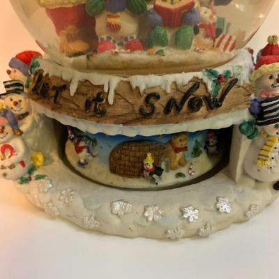 Large Musical Snowglobe â€œLet it snowâ€ - 8â€ wide x 8â€ high x 7â€ deep approx