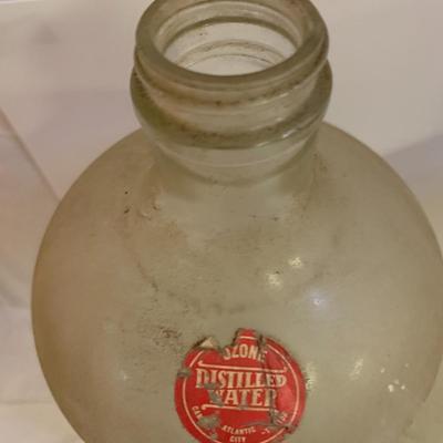 Two Vintage 1 Gallon Glass Jugs New Jersey - 13â€ high x 6â€ wide approx each