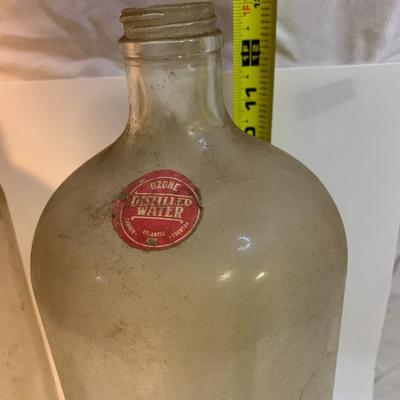 Two Vintage 1 Gallon Glass Jugs New Jersey - 13â€ high x 6â€ wide approx each