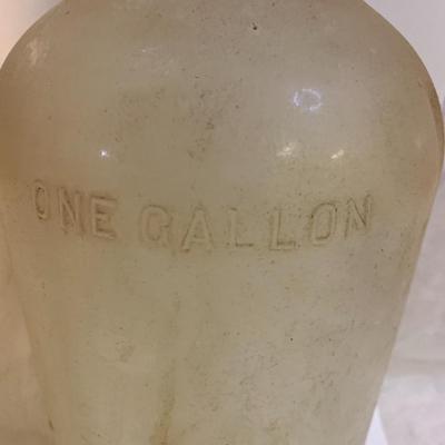 Two Vintage 1 Gallon Glass Jugs New Jersey - 13â€ high x 6â€ wide approx each