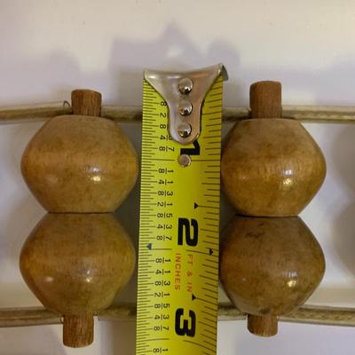 Vintage Wooden Ball Bead Back Roller Massage 2 Handle - 3â€ wide x 48â€ long approx including handles