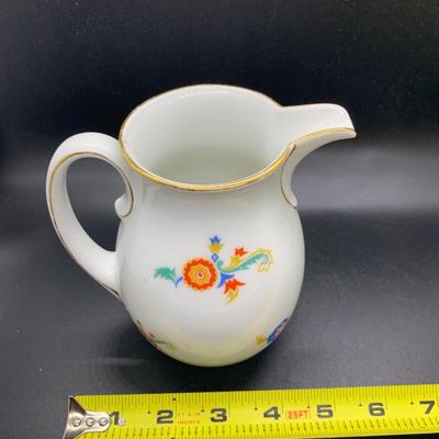 Vintage Ceramic Coffee Tea Pot and creamer - 10.5â€ tall x 7.5â€ wide pot & 5â€ tall x 4â€ wide creamer approx