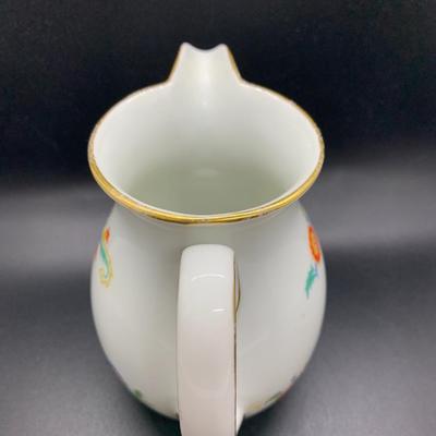 Vintage Ceramic Coffee Tea Pot and creamer - 10.5â€ tall x 7.5â€ wide pot & 5â€ tall x 4â€ wide creamer approx