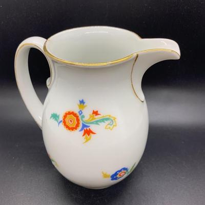 Vintage Ceramic Coffee Tea Pot and creamer - 10.5â€ tall x 7.5â€ wide pot & 5â€ tall x 4â€ wide creamer approx