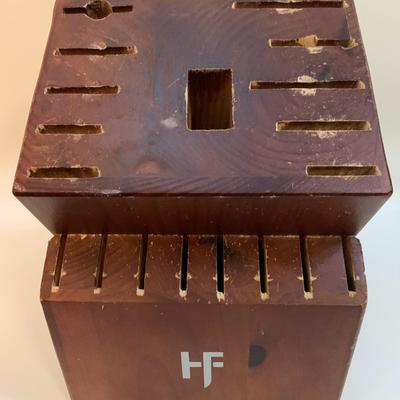 19 slot Wood Knife Block - 8.5â€ deep x 6â€ wide x 8â€ high approx