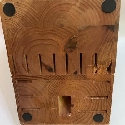 19 slot Wood Knife Block - 8.5â€ deep x 6â€ wide x 8â€ high approx