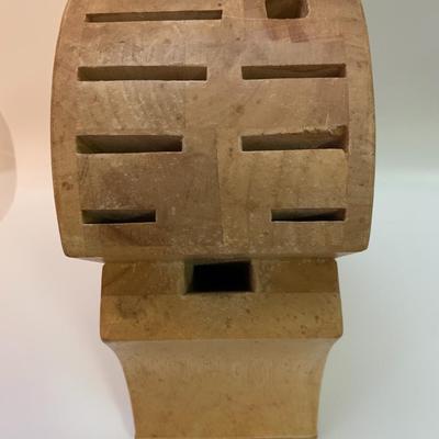 Chicago Cutlery 9-Slot Wooden Knife Block Holder 9.5â€ long x 9â€ high x 4.5â€ wide approx