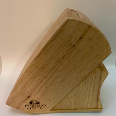 Chicago Cutlery 9-Slot Wooden Knife Block Holder 9.5â€ long x 9â€ high x 4.5â€ wide approx