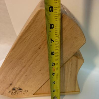 Chicago Cutlery 9-Slot Wooden Knife Block Holder 9.5â€ long x 9â€ high x 4.5â€ wide approx