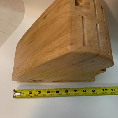 Chicago Cutlery 9-Slot Wooden Knife Block Holder 9.5â€ long x 9â€ high x 4.5â€ wide approx