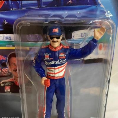 3 NASCAR items - 2 cars and 1 Starting Lineup Figure 4.5â€ tall approx