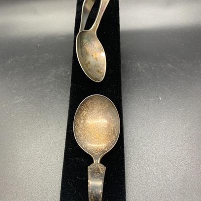 2 Vintage Baby Spoons - 3.5â€ & 3â€ approx