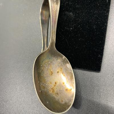 2 Vintage Baby Spoons - 3.5â€ & 3â€ approx
