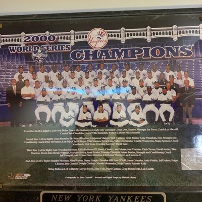 NY Yankees 2000 World Series Champions Team Plaque - 13â€ wide x 10.5 high approx