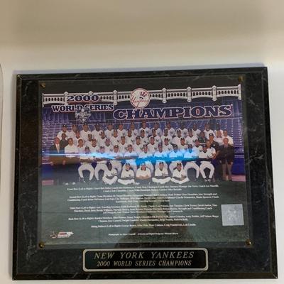 NY Yankees 2000 World Series Champions Team Plaque - 13â€ wide x 10.5 high approx