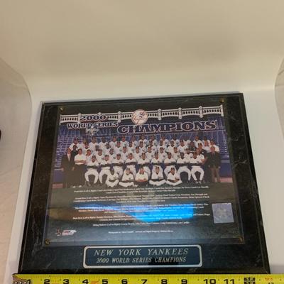 NY Yankees 2000 World Series Champions Team Plaque - 13â€ wide x 10.5 high approx