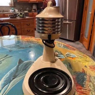 Vintage 50â€™s General Mills Betty Crocker standing mixer with milk glass bowls