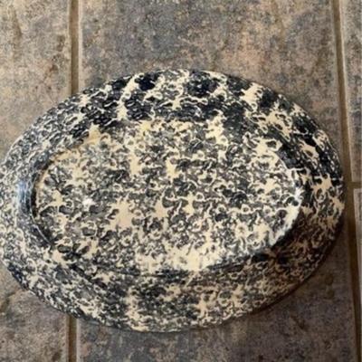Vintage Blue and White Ceramic Fish Serving Platter