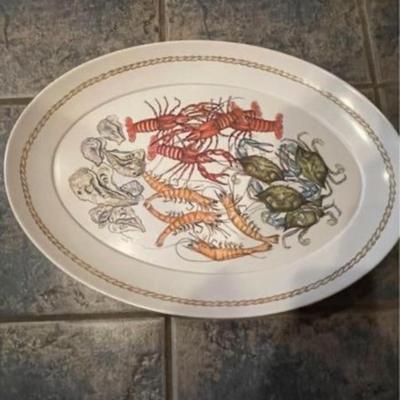 Vintage 1982 New Orleans Ljungberg Collection Plastic Seafood Platter