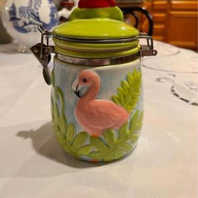 Small Flamingo Canister