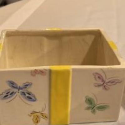 Vintage Butterfly pitcher and matching tea bag storage box