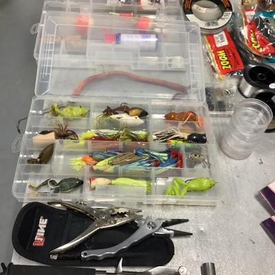 West Marine red bag, Rapala scale, 2 fishing pliers-Pline, freshwater