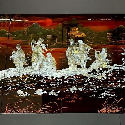 Chinese Rosewood Inlay Wall Art