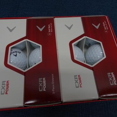 LOT 157. BOX OF CALLAWAY GOLF BALLS AND PUTTING RETURN MACHINE