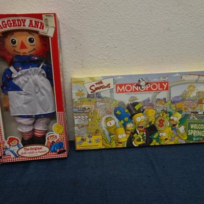 LOT 158. MONOPOLY GAME AND RAGGEY ANN DOLL