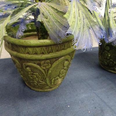 LOT 163 TWO  VINTAGE PLASTIC DECORATIVE PLANTS.  (65" TALL)