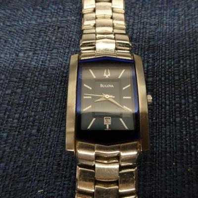 LOT 173. MISC ITEMS. TWO MENS WATCHES, CROSS AND RADIO