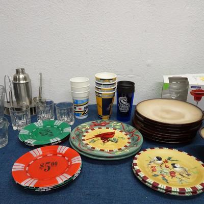 LOT 175. COLLECTION OF PLATES AND BAR WARE