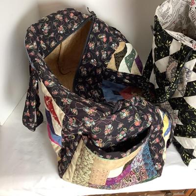 1332 Lot of Two Handmade Quilted Tote Bags by Diane Miller