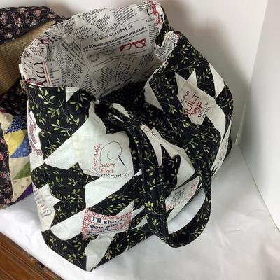 1332 Lot of Two Handmade Quilted Tote Bags by Diane Miller