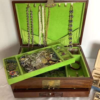 1345 Lot of Costume Jewelry with Boxes
